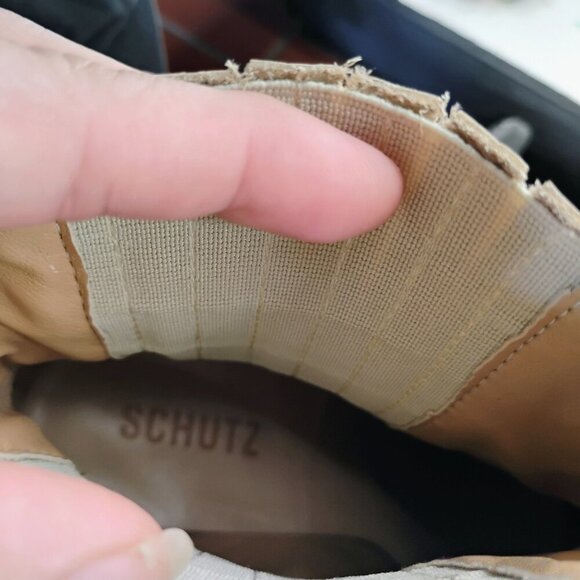 Schutz Briani Women's Snip Toe Crocodile Embossed Leather Bootie Eggshell 7.5B - Picture 12 of 12